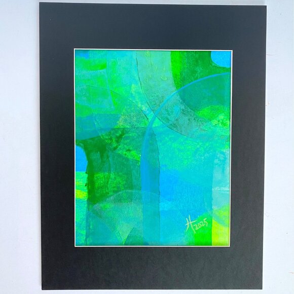 Intersectionality 3 Original Abstract Acrylic Painting 11x14in Mat Frame Ready - Picture 2 of 8